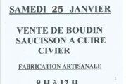 vente de boudin, civier et saucissons à cuire